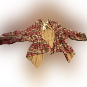 Plaid Open Front Jacket